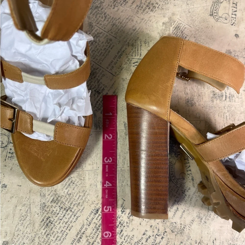 JJ Heitor Leather Platform Pumps Made in Portugal Block Heel Shoes